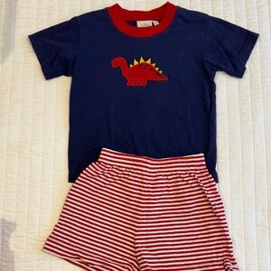 Kids Dinosaur Matching Set - Navy and Red